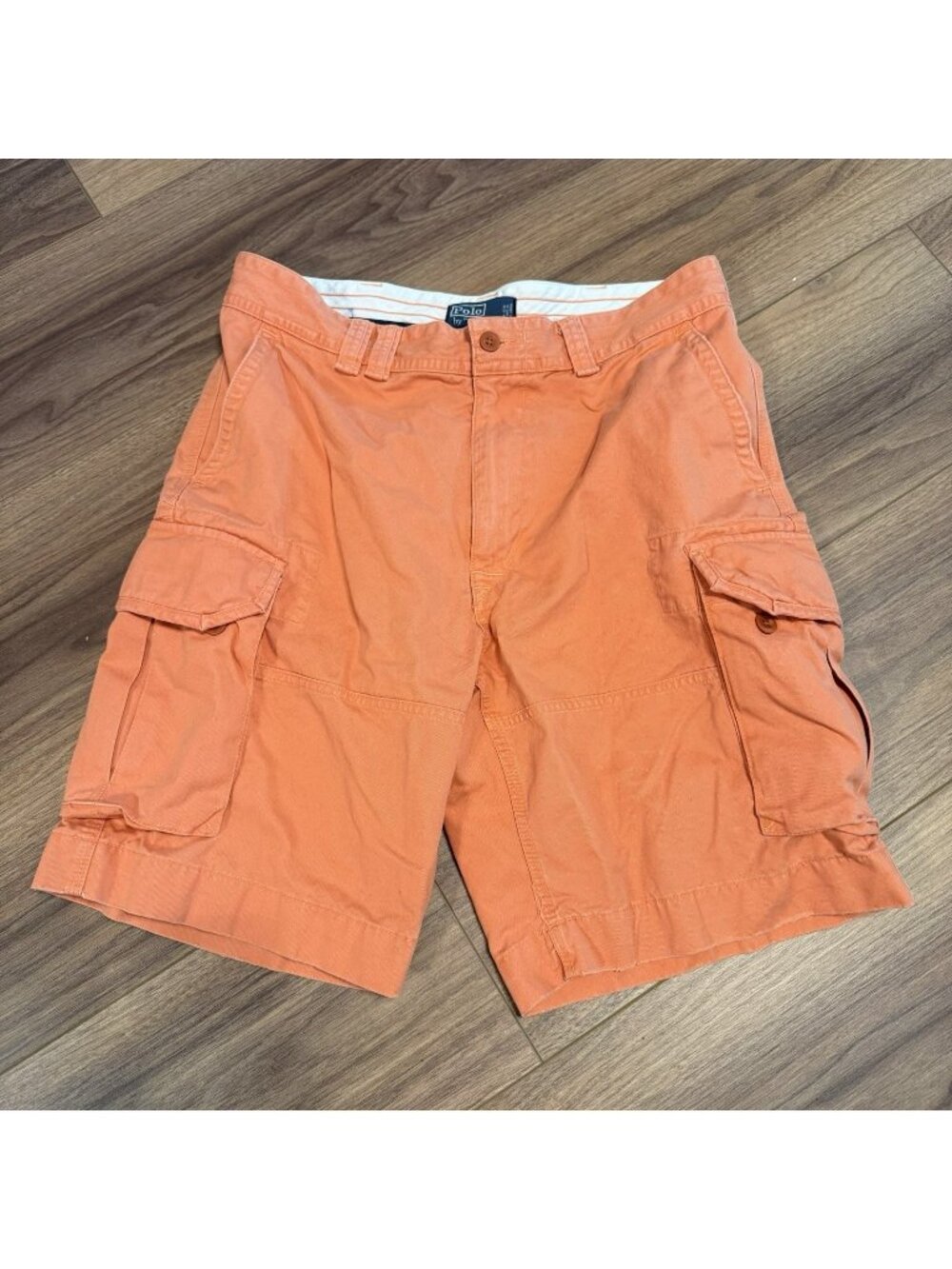 Polo Ralph Lauren Cargo Shorts Orange Salmon Mens 36 Vintage Y2k 90s